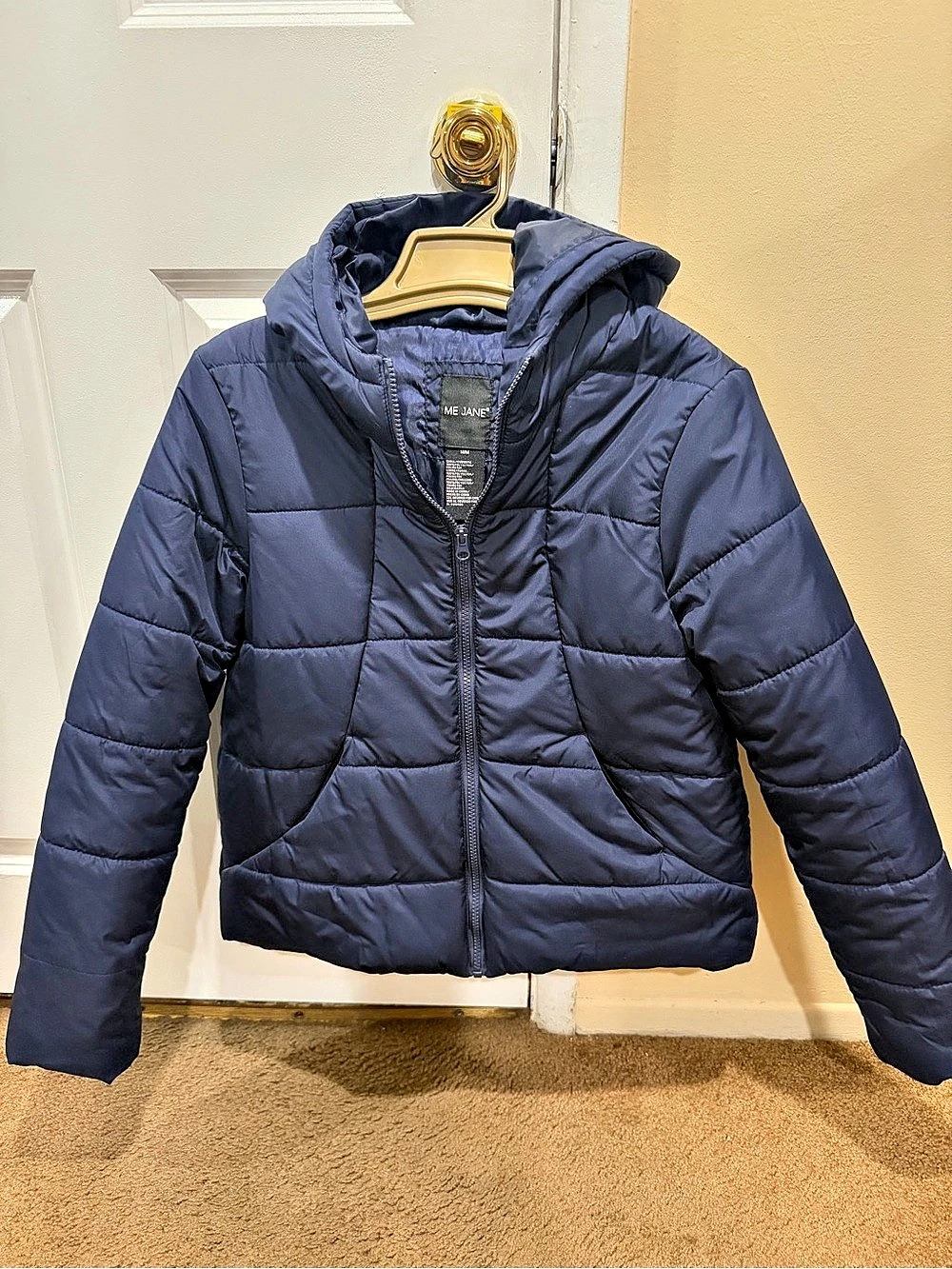 ME JANE Puffer Jacket in Blue Size Medium